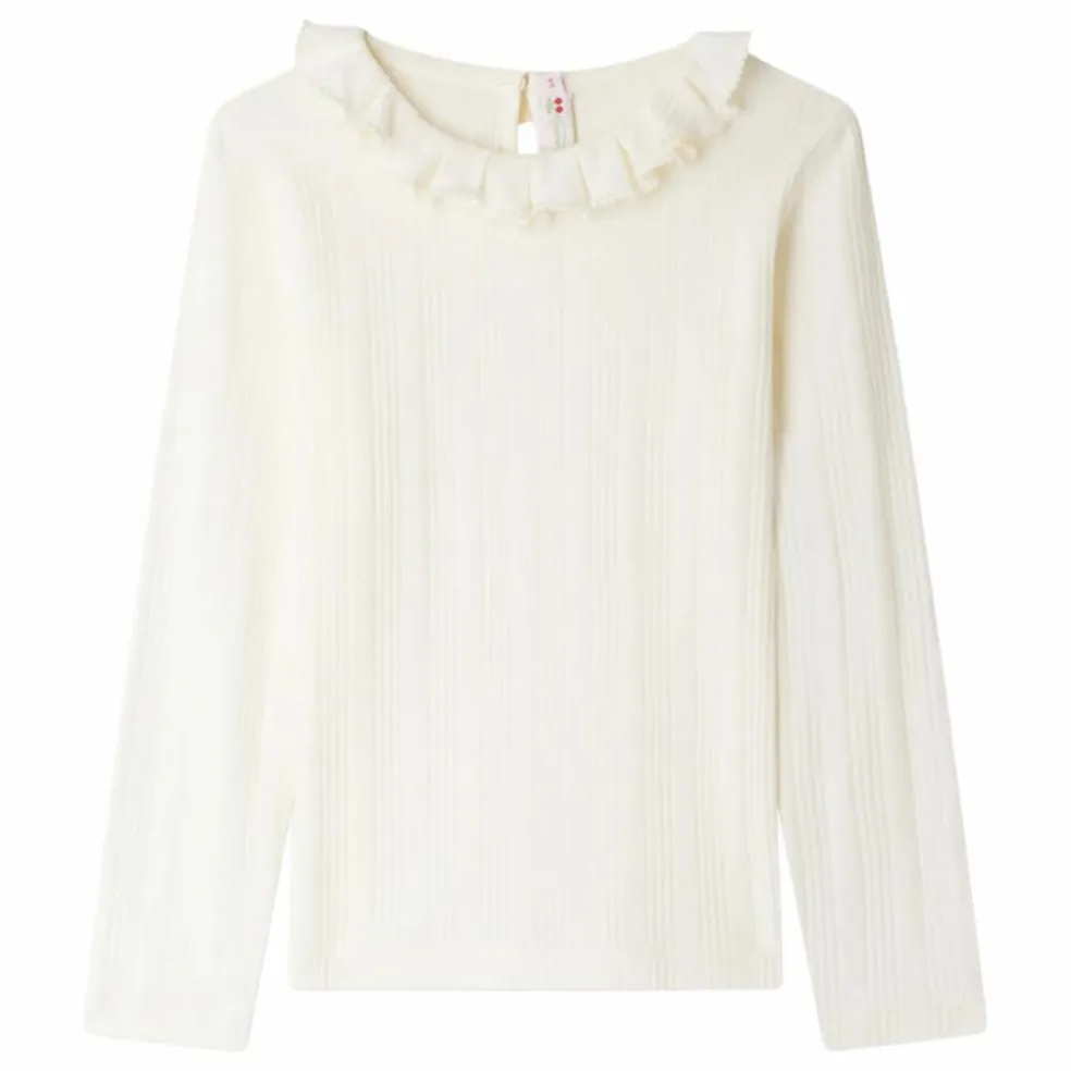 T-shirt Côtelé Bess Coton Bio | Ecru