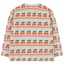 T-shirt Côtelé Cerises Coton Bio | Crème