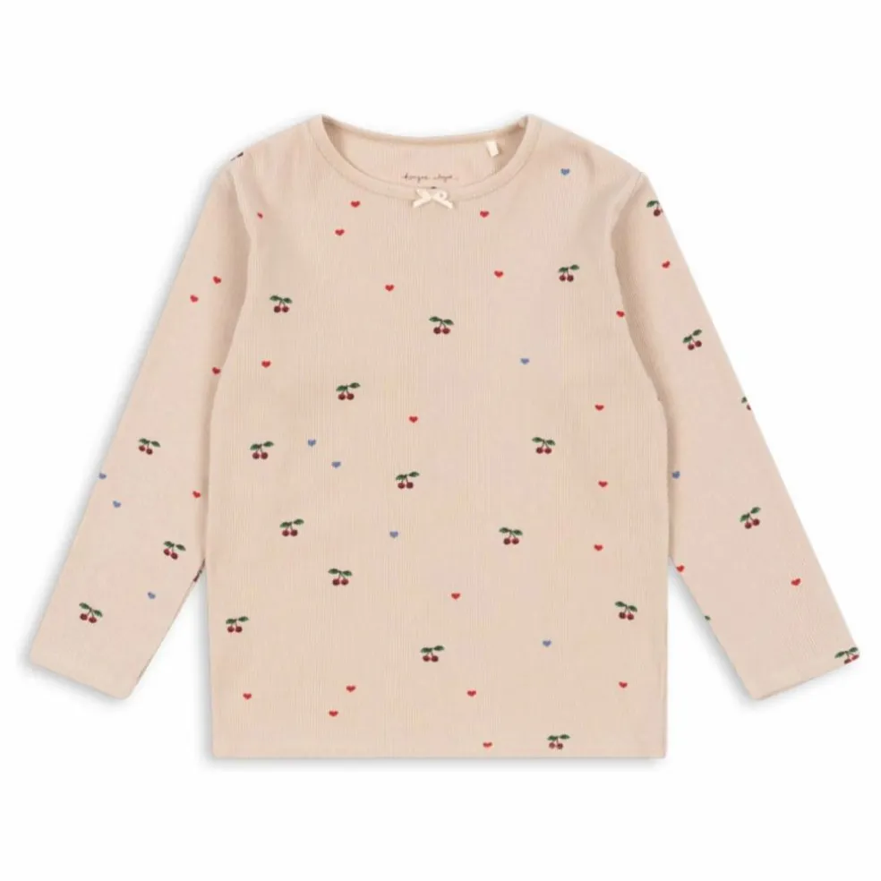 T-shirt Côtelé Ella Cerises Coton Bio | Vieux Rose