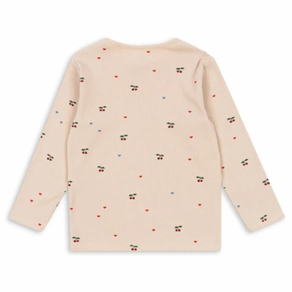 T-shirt Côtelé Ella Cerises Coton Bio | Vieux Rose