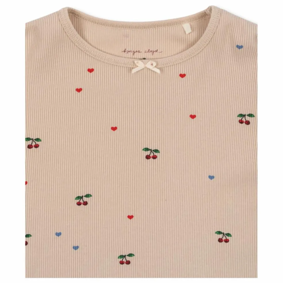 T-shirt Côtelé Ella Cerises Coton Bio | Vieux Rose