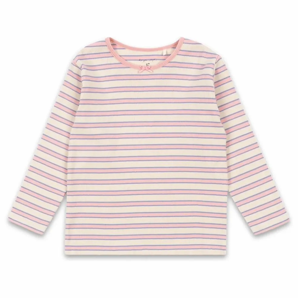 T-shirt Côtelé Ella Rayé Coton Bio | Rose