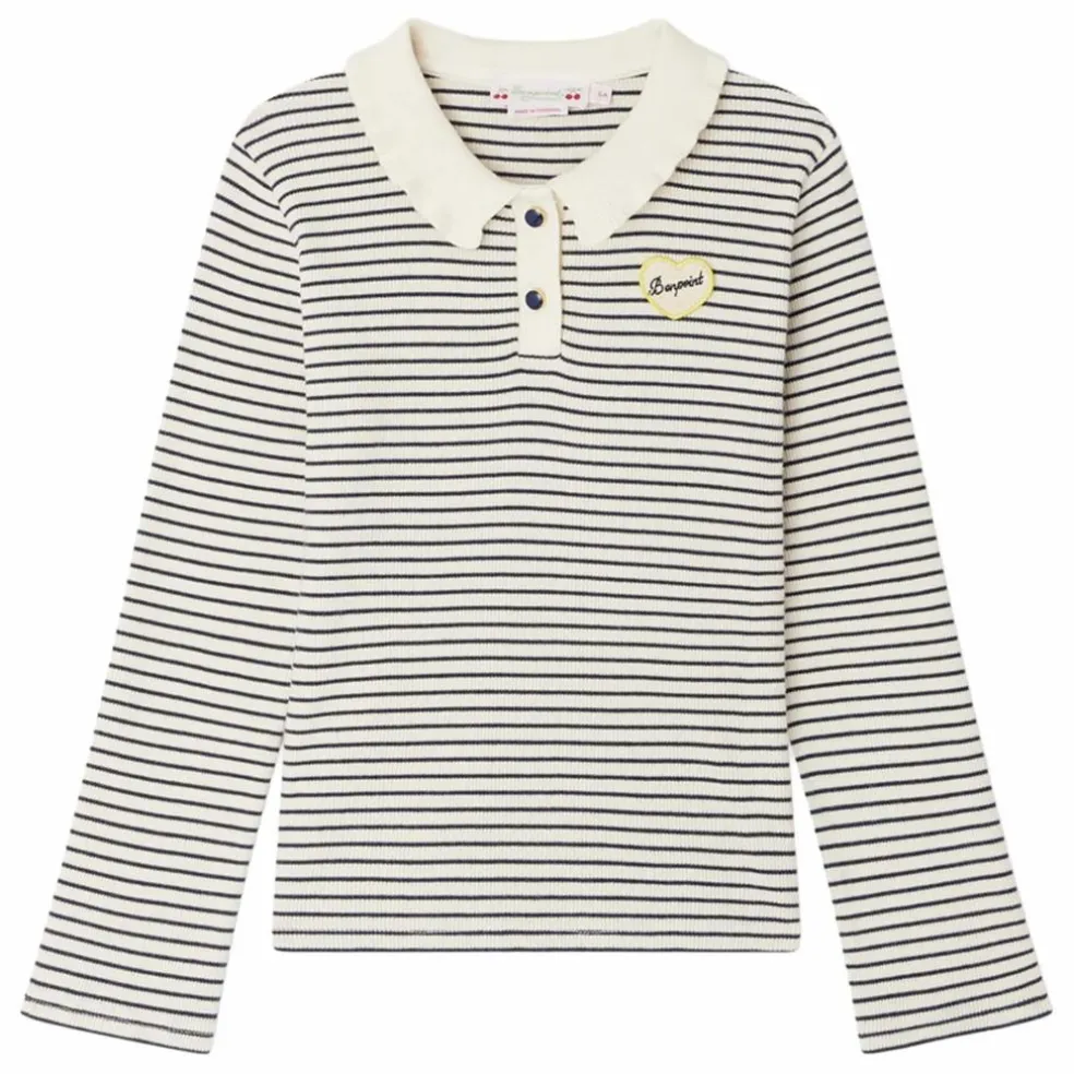 T-shirt Côtelé Juanna Rayé | Ecru