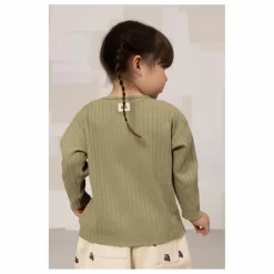 T-shirt Côtelé Orso Coton Bio | Vert kaki clair