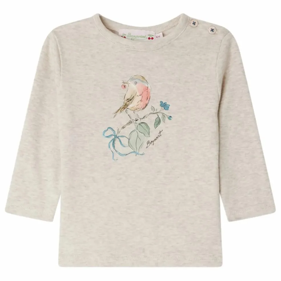 T-shirt Côtelé Tahsina Coton Bio | Beige chiné