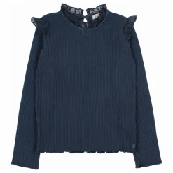 T-shirt Côtelé Volants | Bleu marine