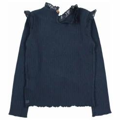 T-shirt Côtelé Volants | Bleu marine