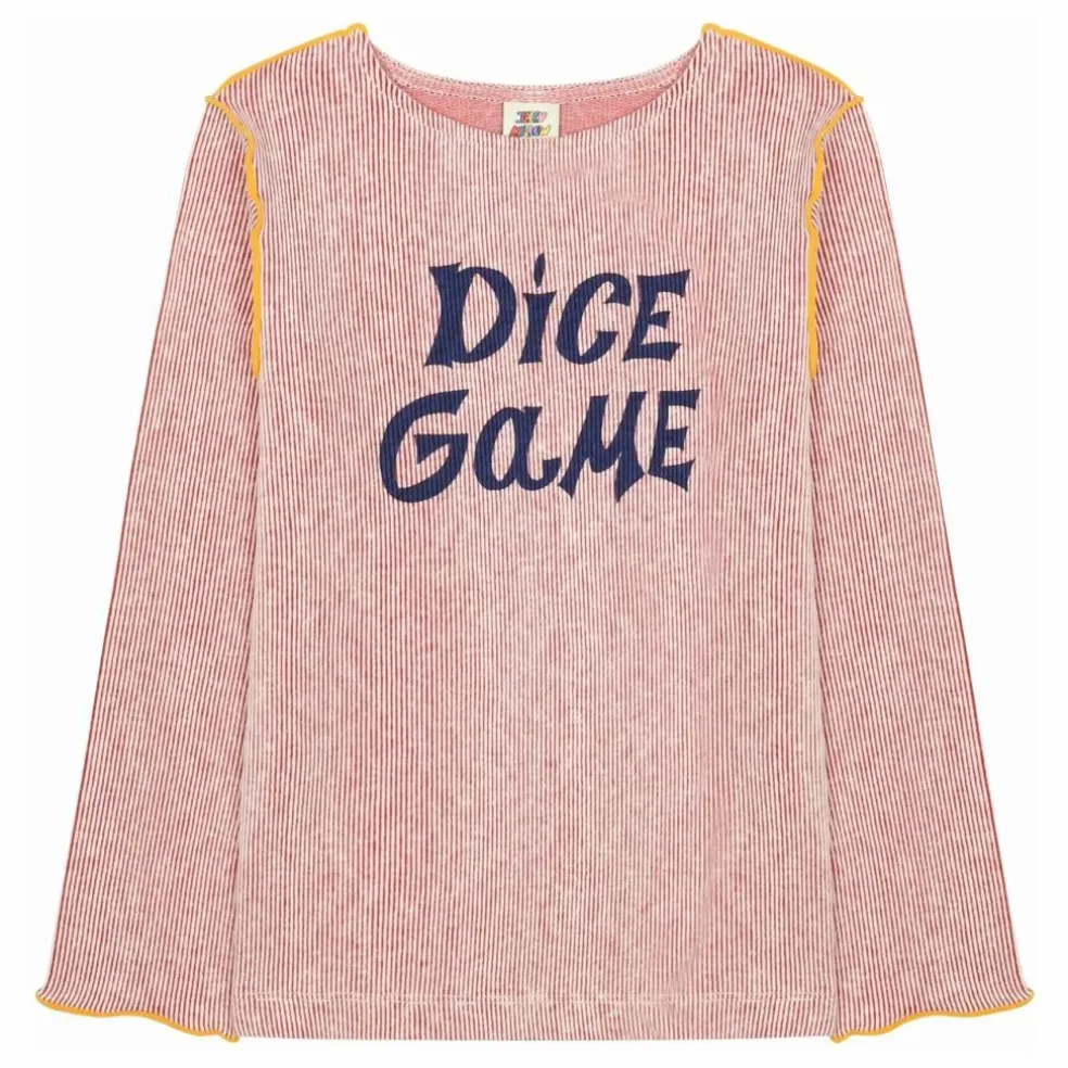 T-shirt Dice Game Côtelé | Rouge