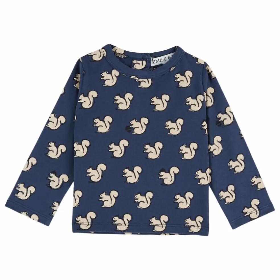 T-shirt Ecureuils Coton Bio | Bleu nuit