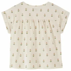T-Shirt Fleurs Douce Coton Bio | Crème
