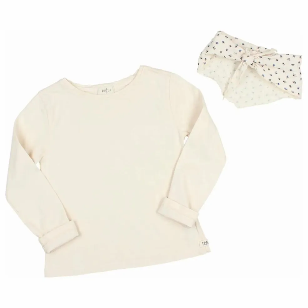 T-shirt Foulard Gaze de Coton Bio | Ivoire