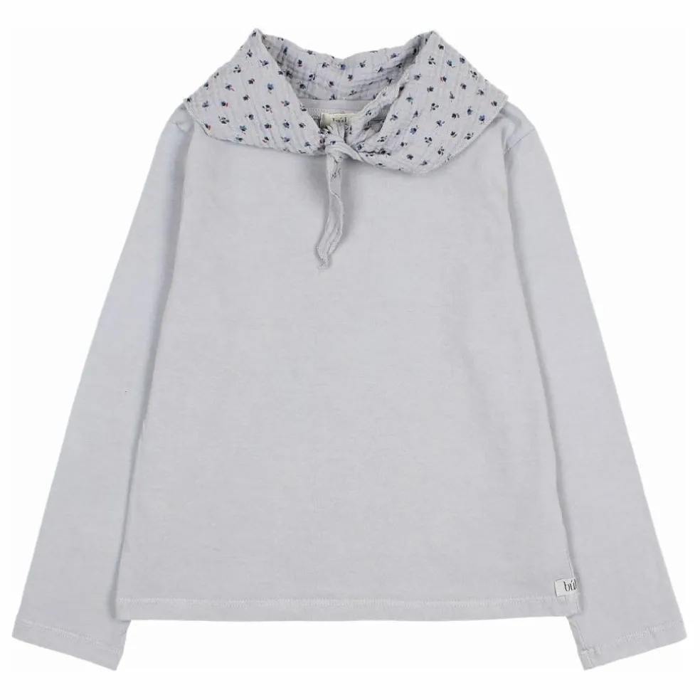 T-shirt Foulard Gaze de Coton Bio | Bleu gris