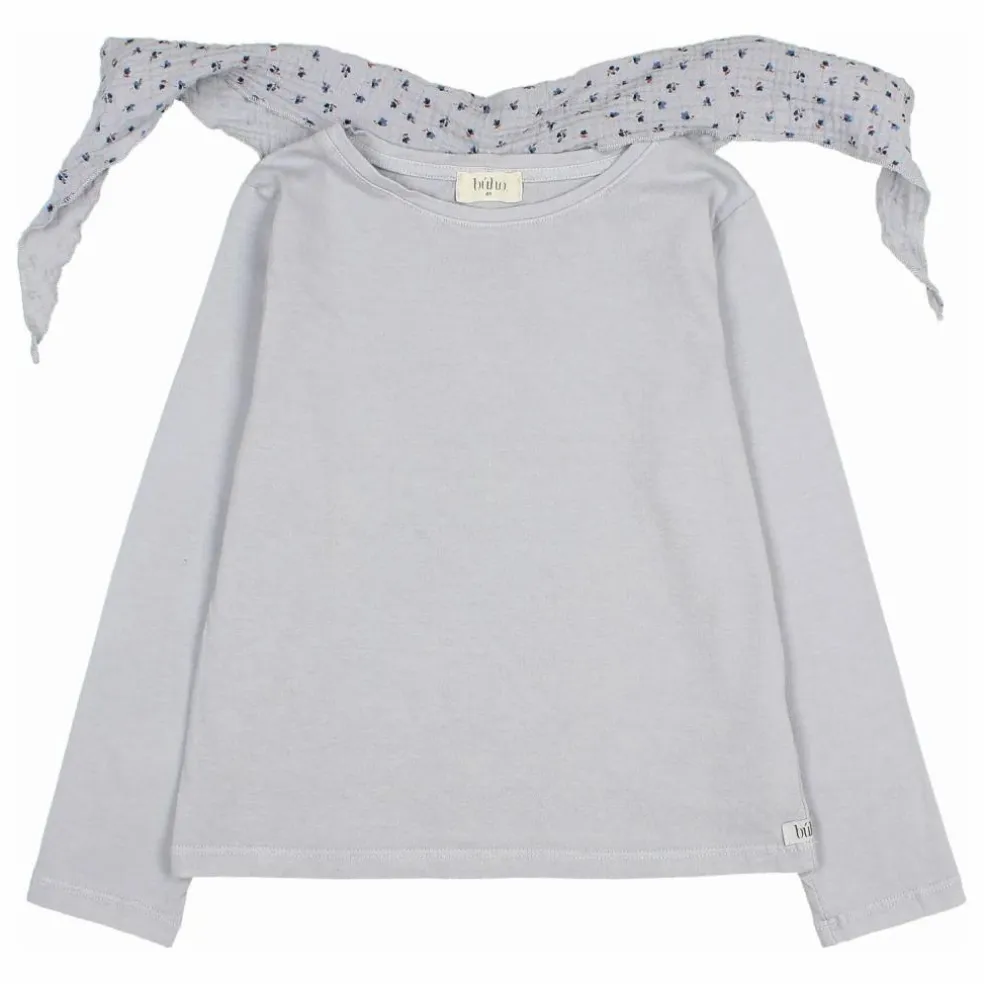 T-shirt Foulard Gaze de Coton Bio | Bleu gris