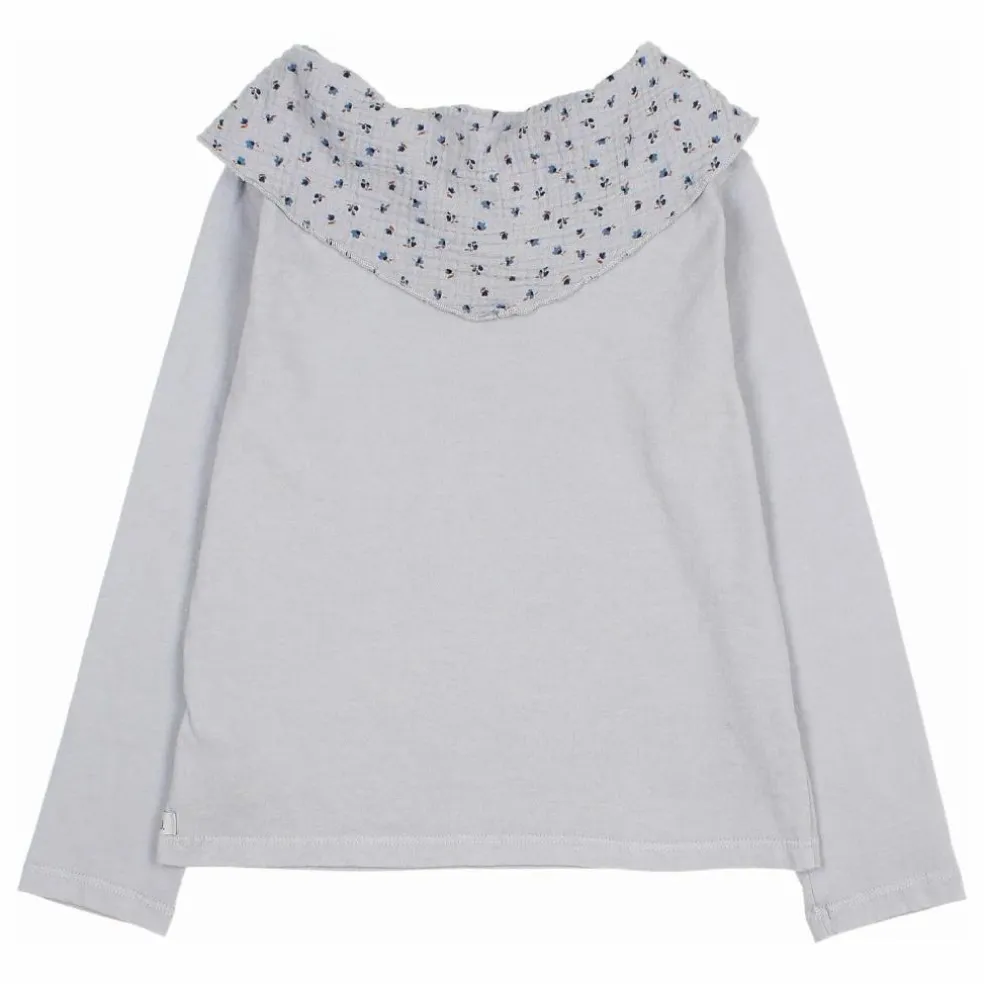 T-shirt Foulard Gaze de Coton Bio | Bleu gris