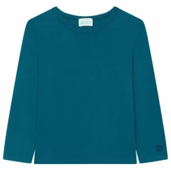 T-Shirt Garçon Manches Longues Coton Bio | Vert canard