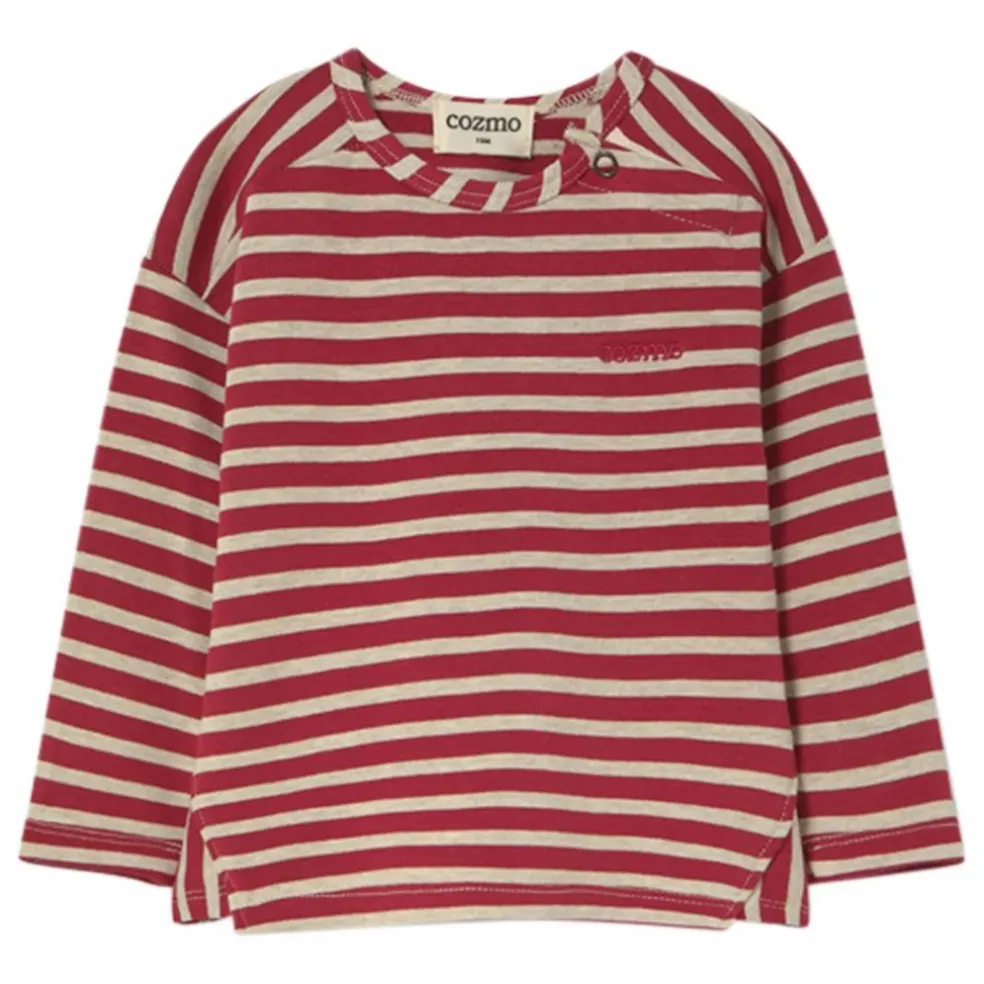 T-shirt Joel Rayures Baby Coton Bio | Bordeaux