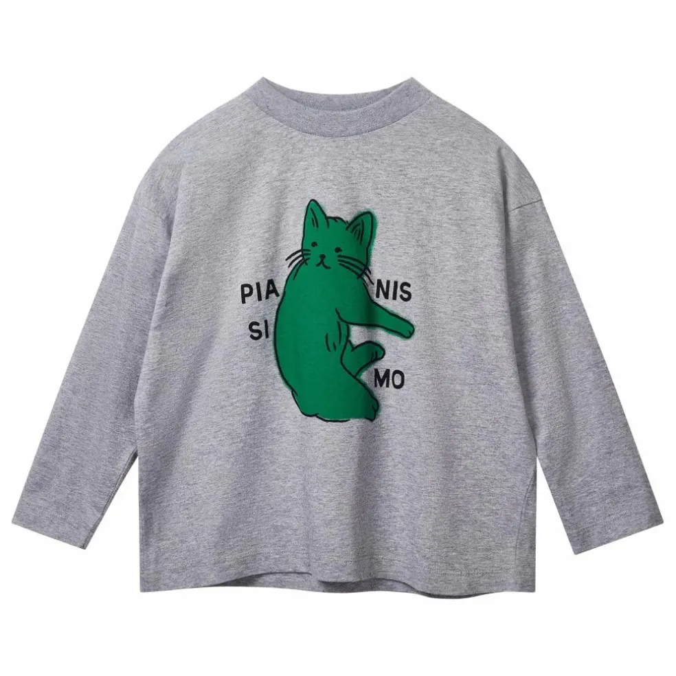 T-shirt Kukka Chat Coton Bio | Gris chiné