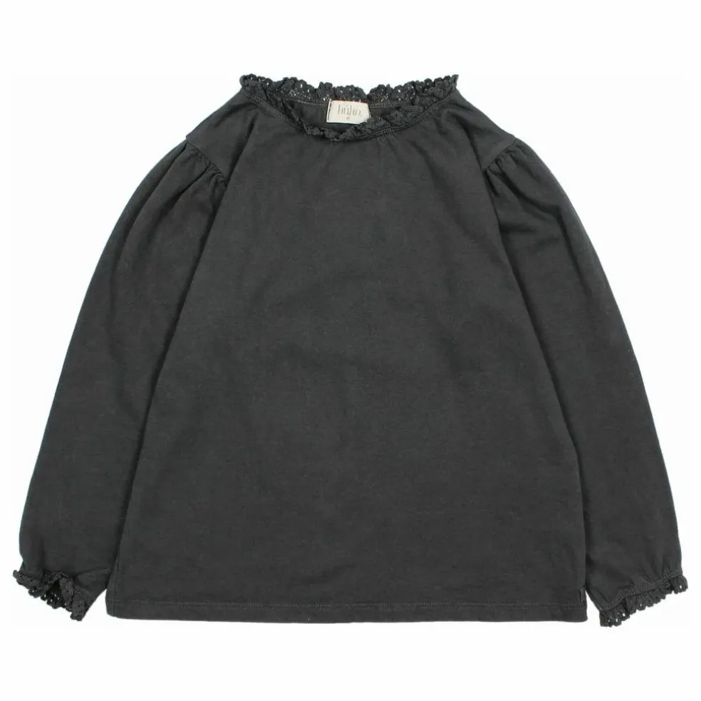 T-shirt Lace Coton Bio | Gris anthracite