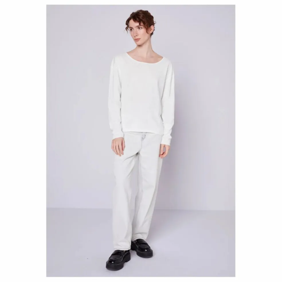 T-shirt Manches Longues Col Rond Aksun | Blanc