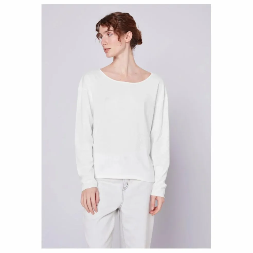 T-shirt Manches Longues Col Rond Aksun | Blanc