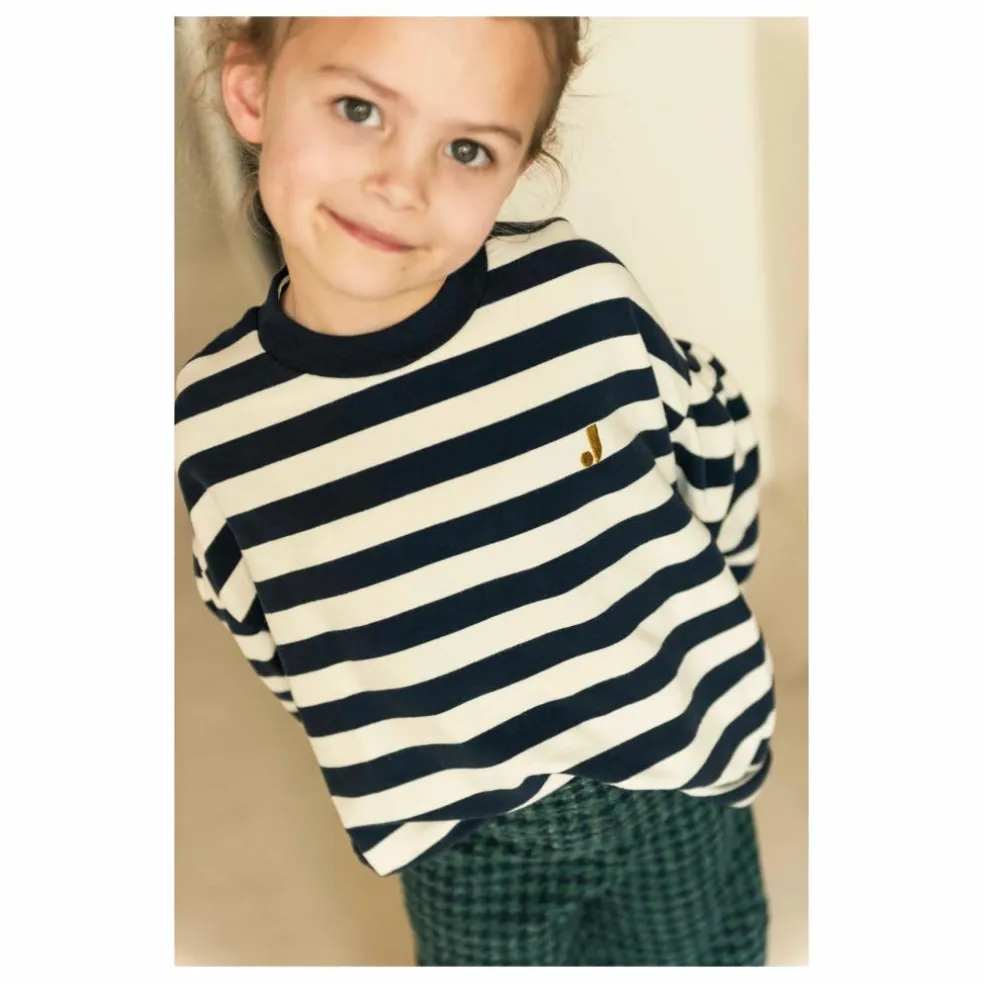 T-shirt Millie Rayé Coton Bio | Bleu marine