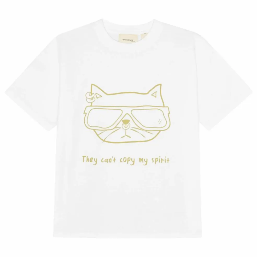 T-shirt Nanna Chat Coton Bio | Blanc