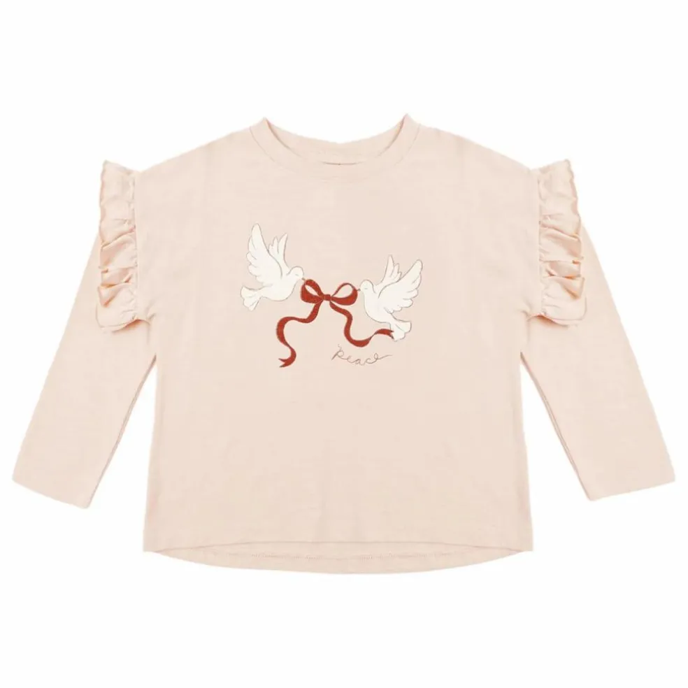 T-shirt Peace | Rose poudré