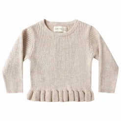 T-shirt Peplum Maille Côtelée Bio | Grège