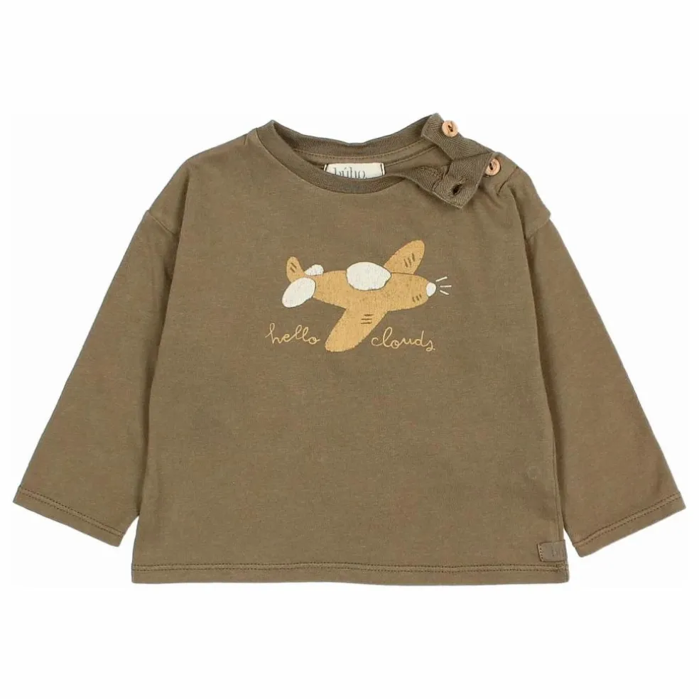 T-shirt Plane Coton Bio | Vert kaki