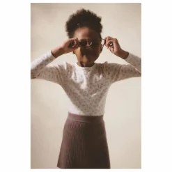 T-shirt Pouf Pointelle Fleuri Coton Bio | Ecru