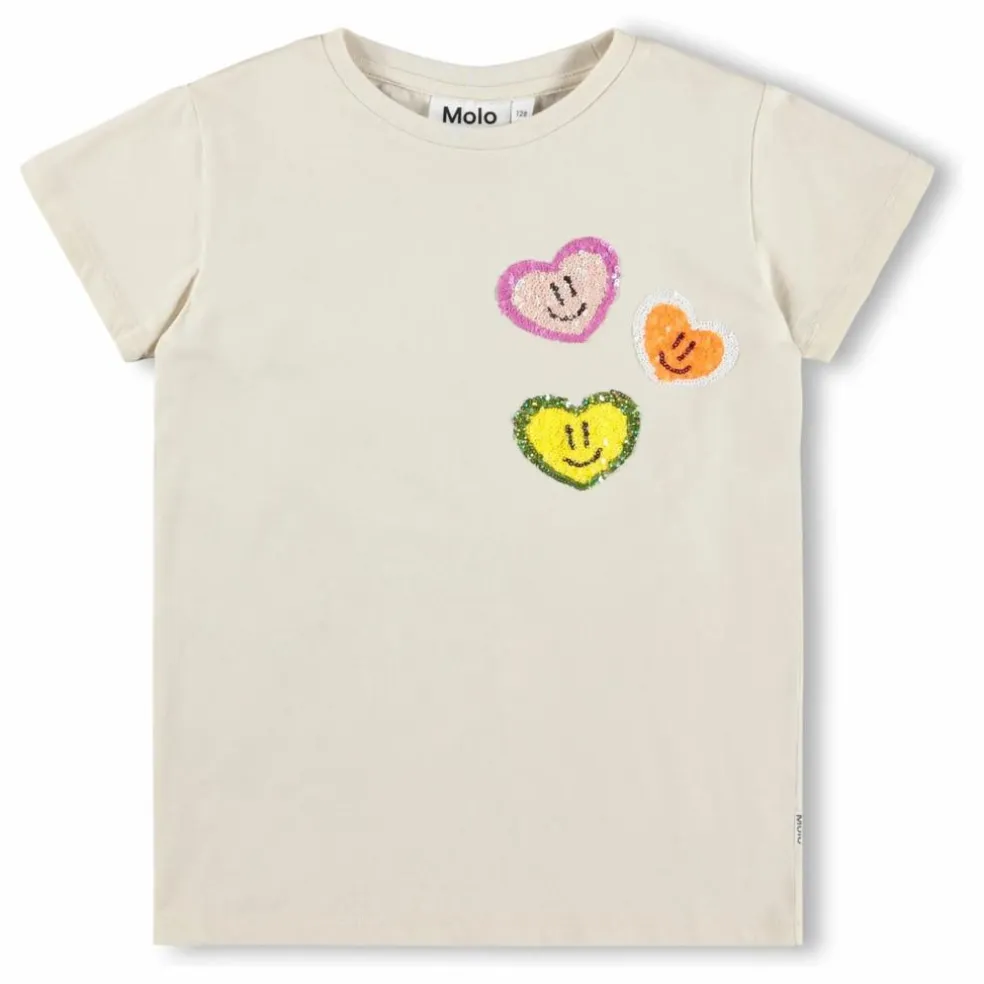 T-shirt Ranva Cœurs Coton Bio | Ecru