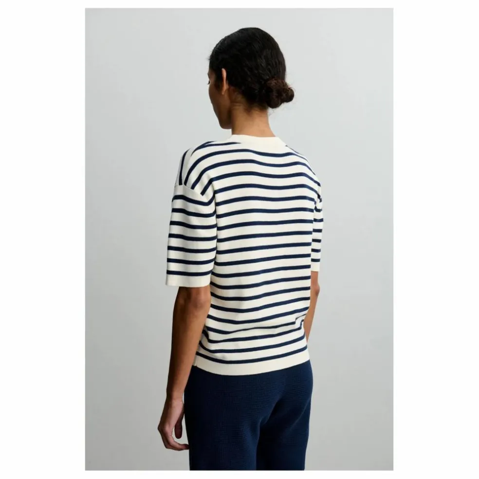 T-shirt Rayé Coton Bio - Collection Femme | Bleu marine