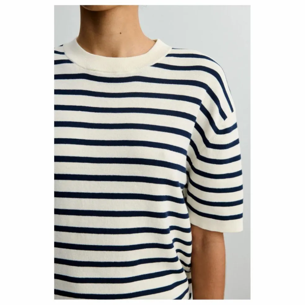 T-shirt Rayé Coton Bio - Collection Femme | Bleu marine