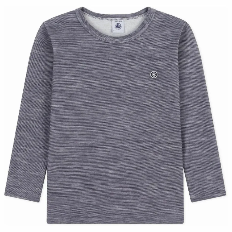 T-shirt Rayé Laine | Bleu marine