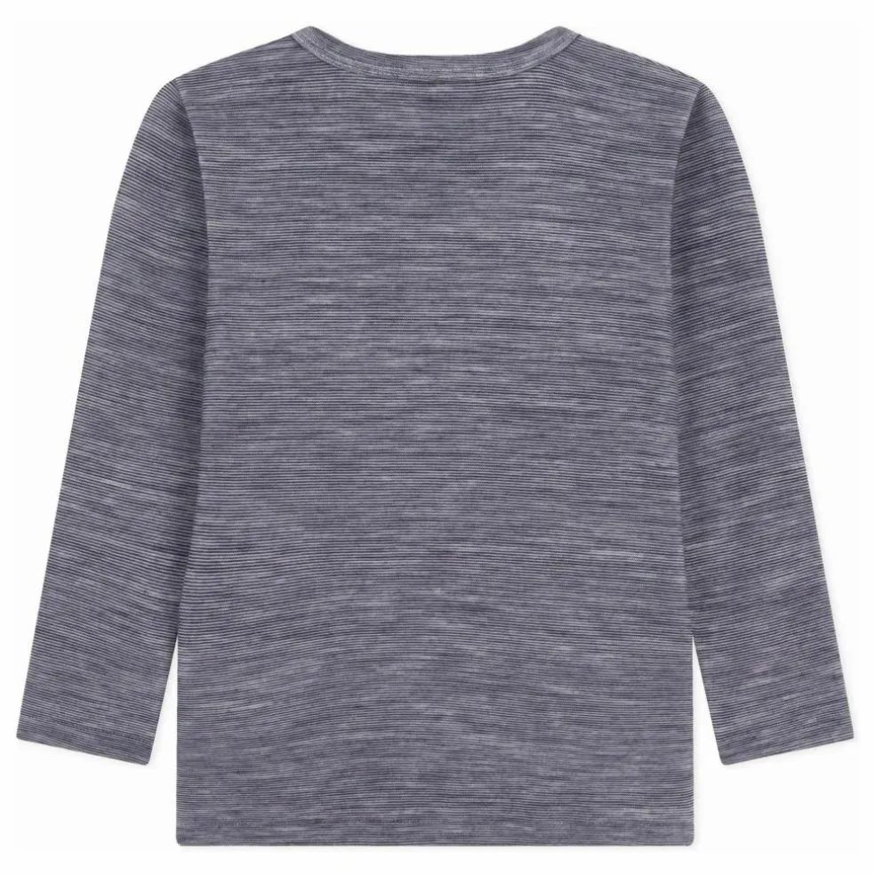 T-shirt Rayé Laine | Bleu marine
