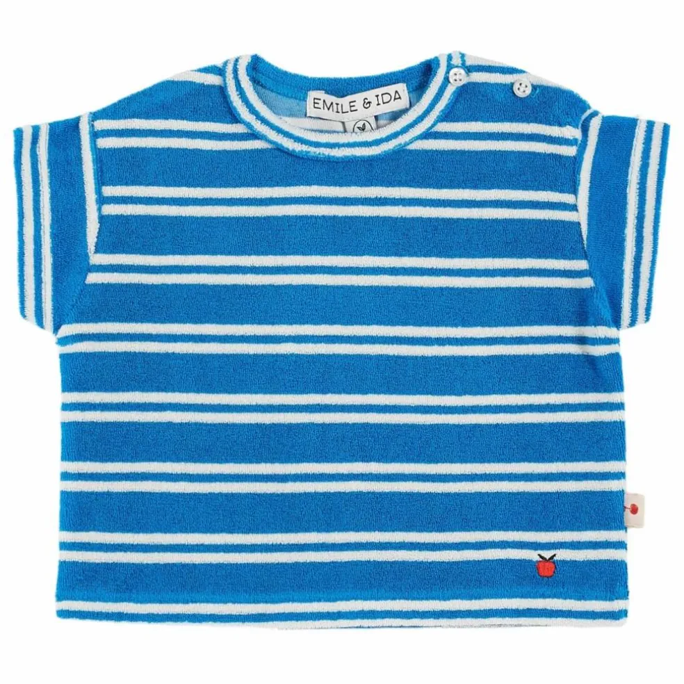 T-Shirt Rayure Eponge | Bleu