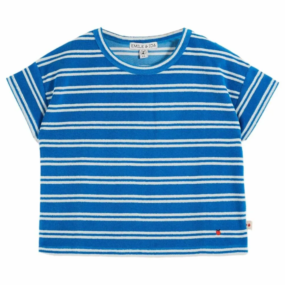 T-Shirt Rayure Eponge | Bleu