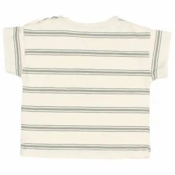 T-shirt Rayures Bébé Coton Bio | Vert céladon