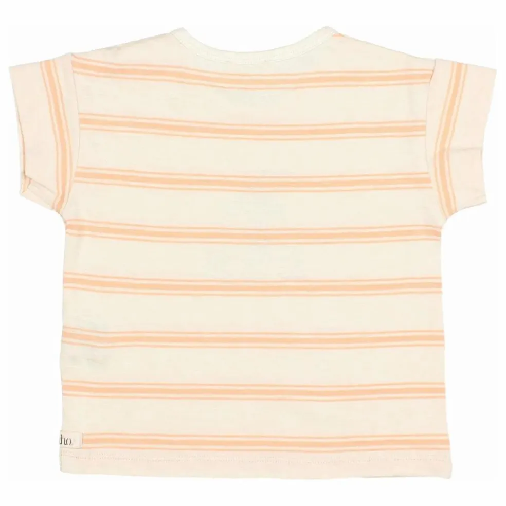 T-shirt Rayures Bébé Coton Bio | Abricot