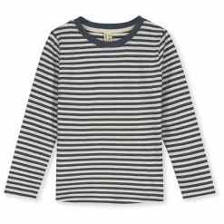 T-shirt Rayures Coton Bio | Bleu gris