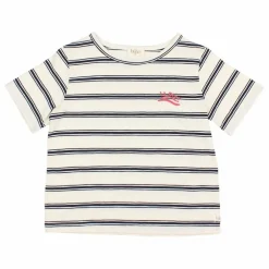 T-shirt Rayures Coton Bio | Bleu nuit