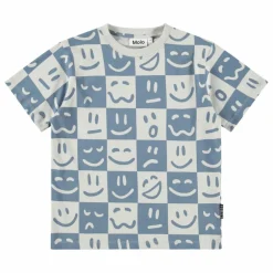 T-shirt Riley Mood Squares Coton Bio | Bleu