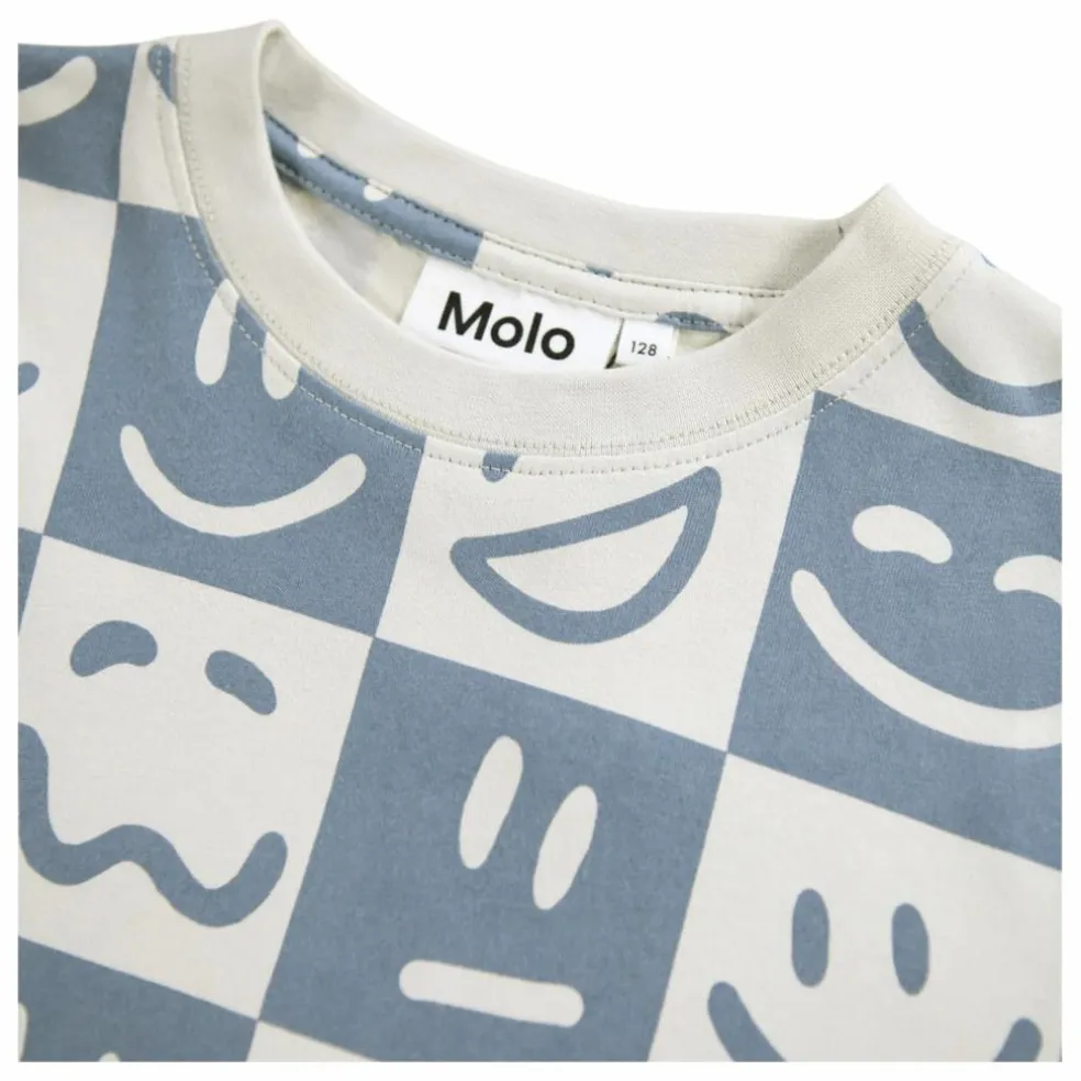 T-shirt Riley Mood Squares Coton Bio | Bleu
