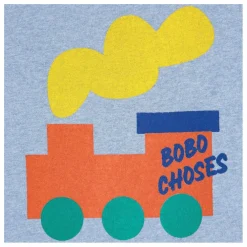 T-shirt Train Coton Bio | Bleu chiné