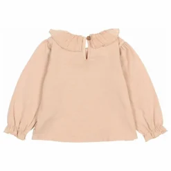 T-shirt Volants Coton Bio | Rose