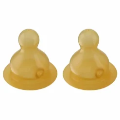 Tétines en caoutchouc naturel débit moyen - Lot de 2