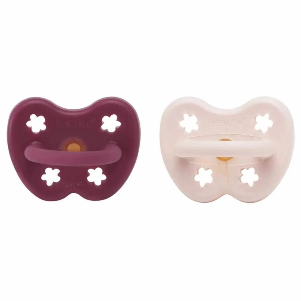 Tétines physiologiques en caoutchouc naturel - Lot de 2 | Rose poudré