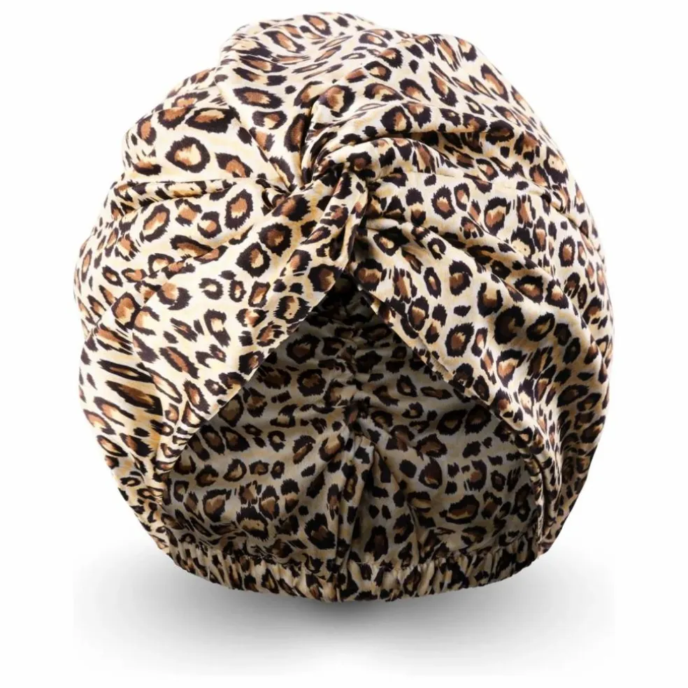 Turban en soie de mûrier imprimé Léopard