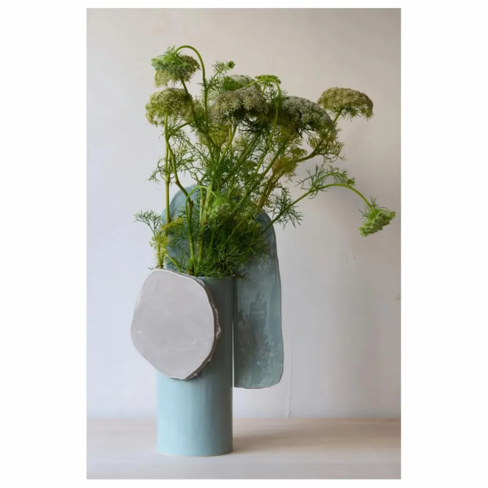Vase découpage feuille - Ronan & Erwan Bouroullec | Bleu Glacier