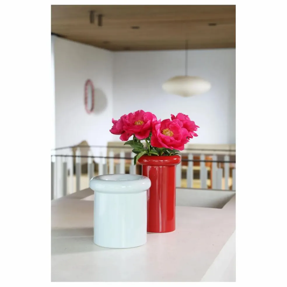 Vase en grès Turban | Rouge